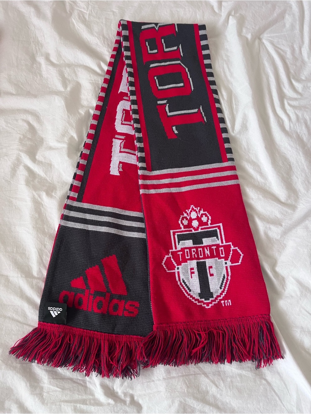 Adidas Toronto FC MLS Knit Supporter Scarf Red Grey Made in UK 2007